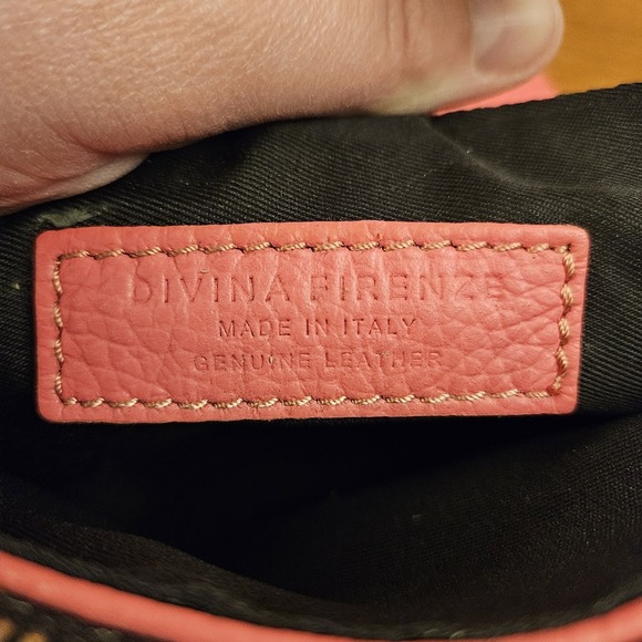 Divina Firenze Genuine Leather Pink CrossBody Shoulder Bag Handbag Made In Italy - Picture 6 of 7